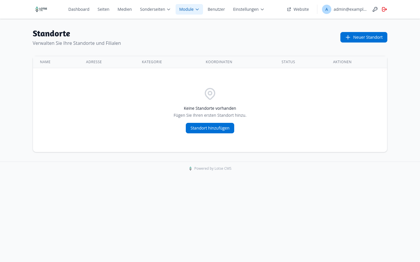Standorte Übersicht